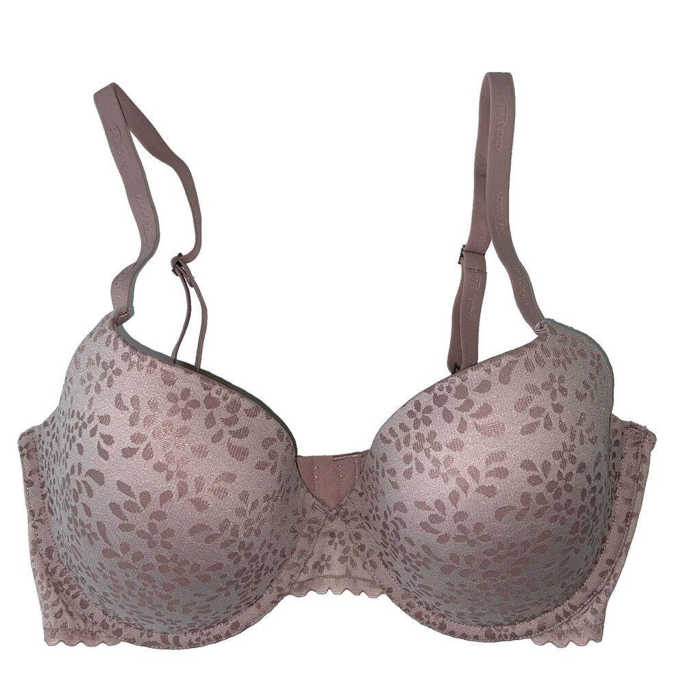 Adore Me Mauve Pink Floral Print Underwire Demi Bra Size 34D NWT Lightly Lined